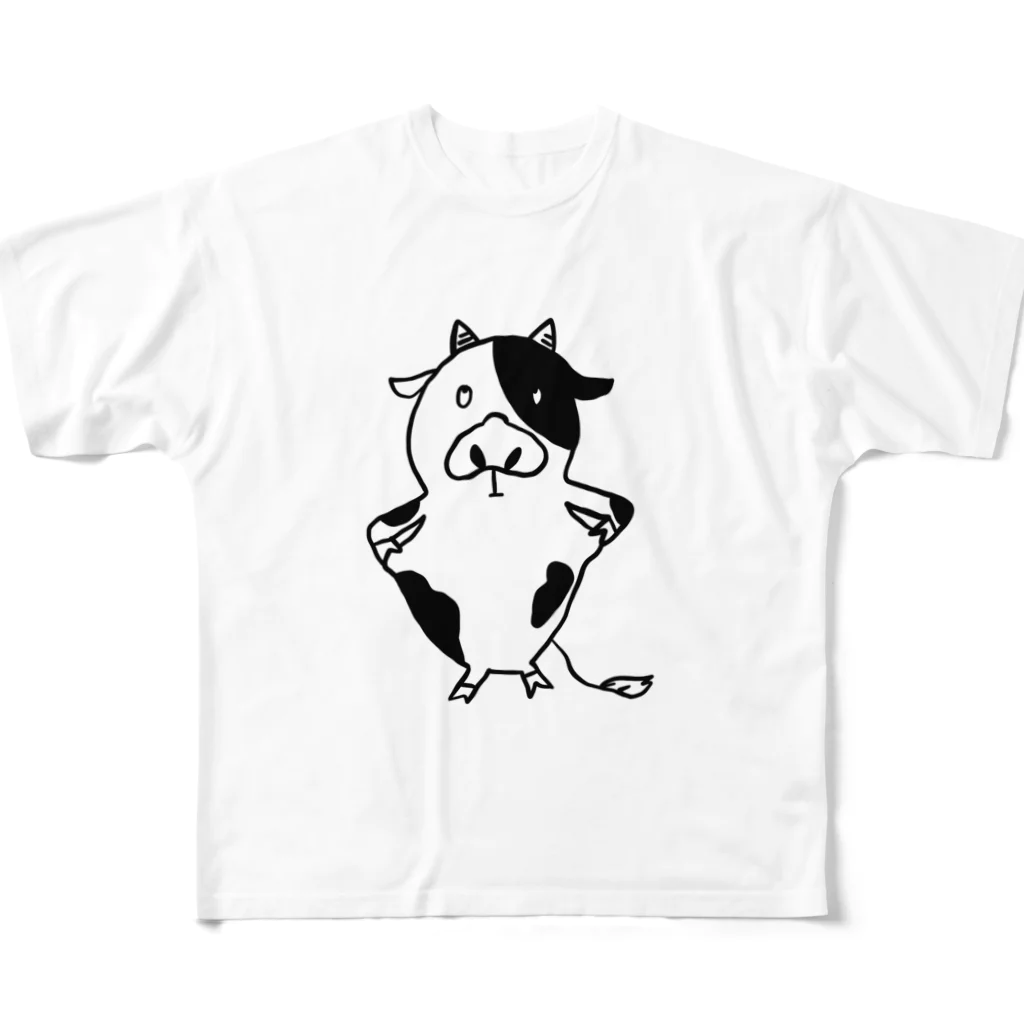 TOMOSの太ったかモゥ フルグラフィックTシャツ