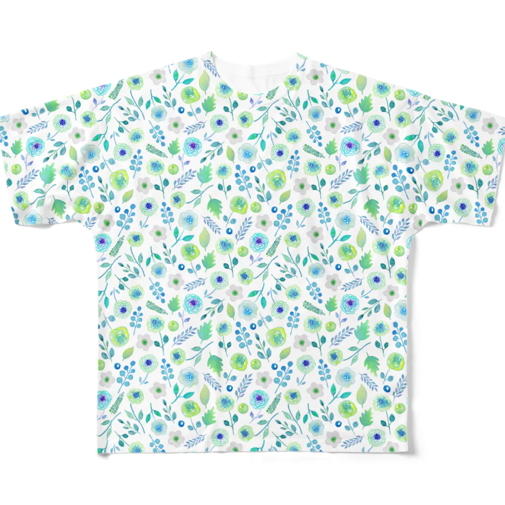 Julia_Madokaの新緑の季節（ブルーバージョン） All-Over Print T-Shirt