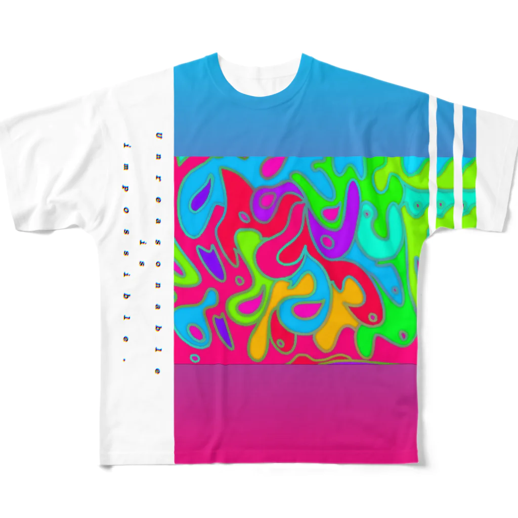 Kouta^の柄物【赤青】 All-Over Print T-Shirt