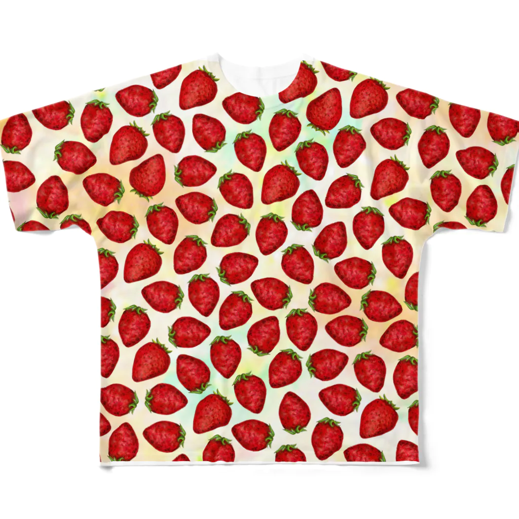 森林木太郎のいちごのフルTシャツ All-Over Print T-Shirt