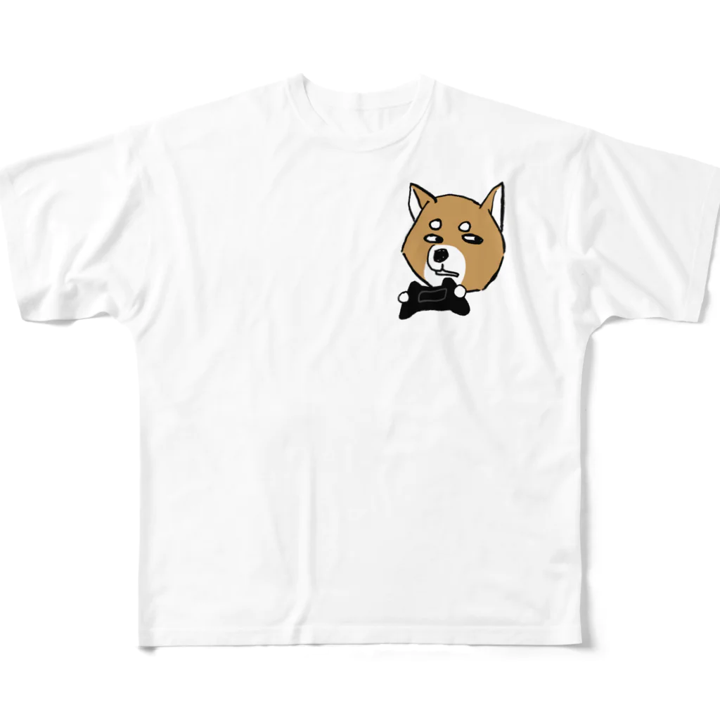 T部の豆柴ロック フルグラフィックTシャツ