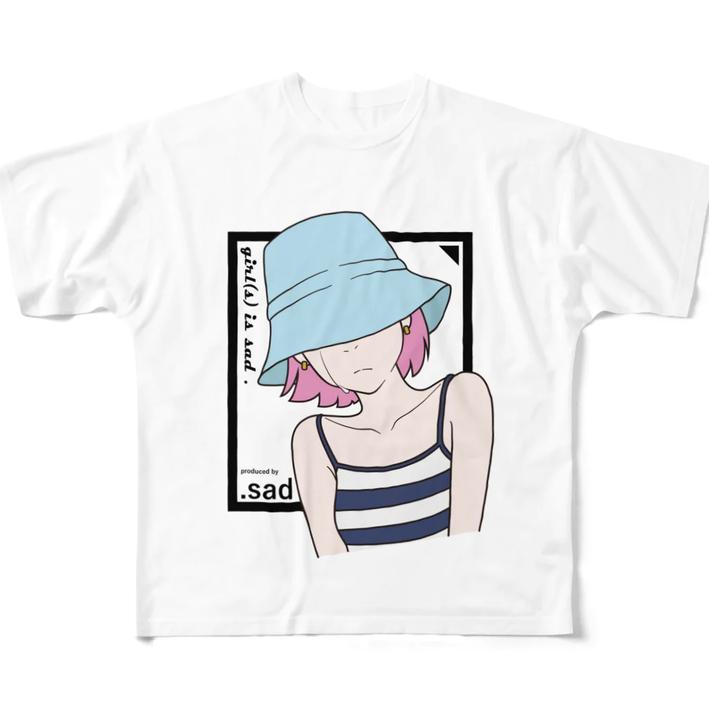 dot_sad_productsのgirl(s) is sad. フルグラフィックTシャツ