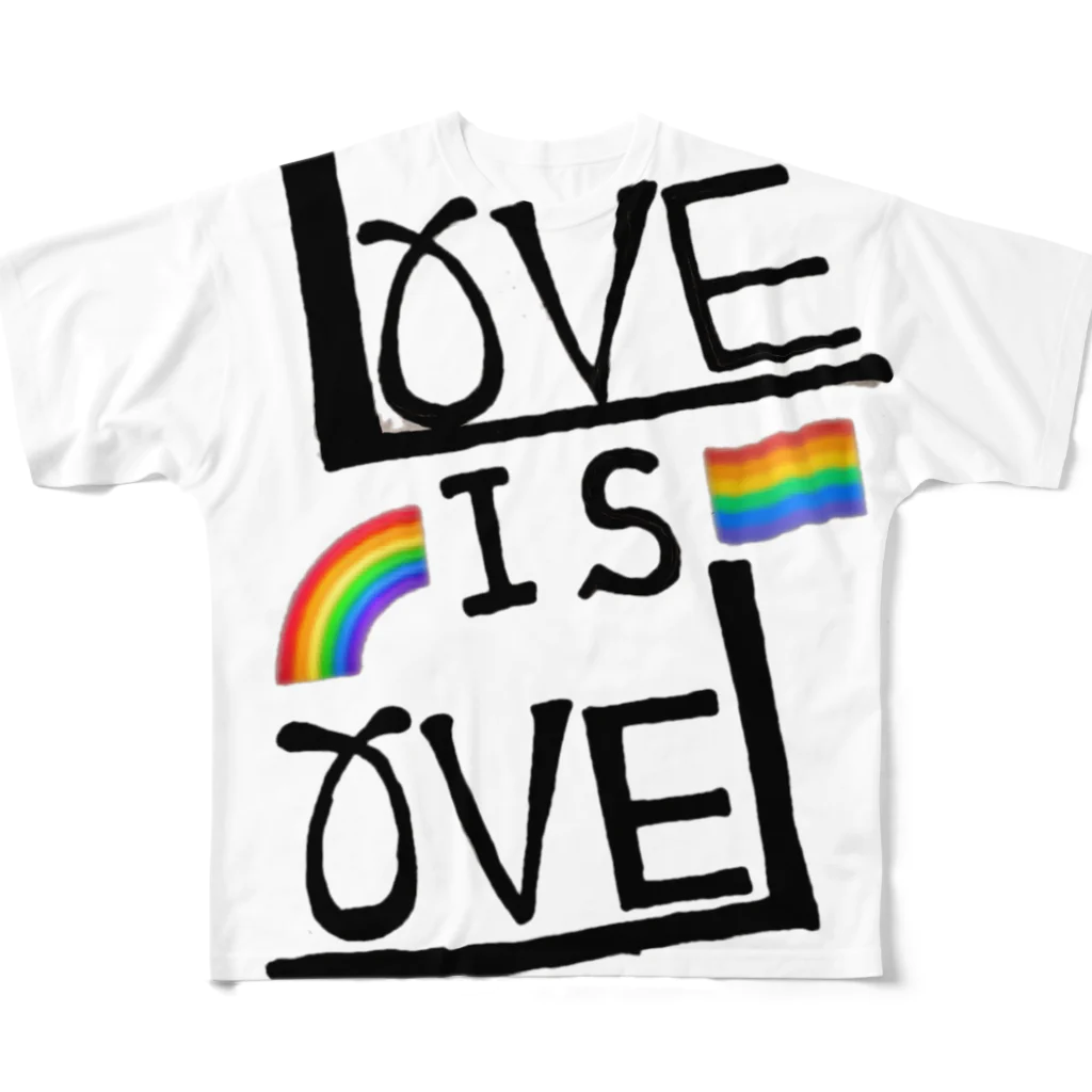 CherryLapparのLOVE IS LOVE フルグラフィックTシャツ