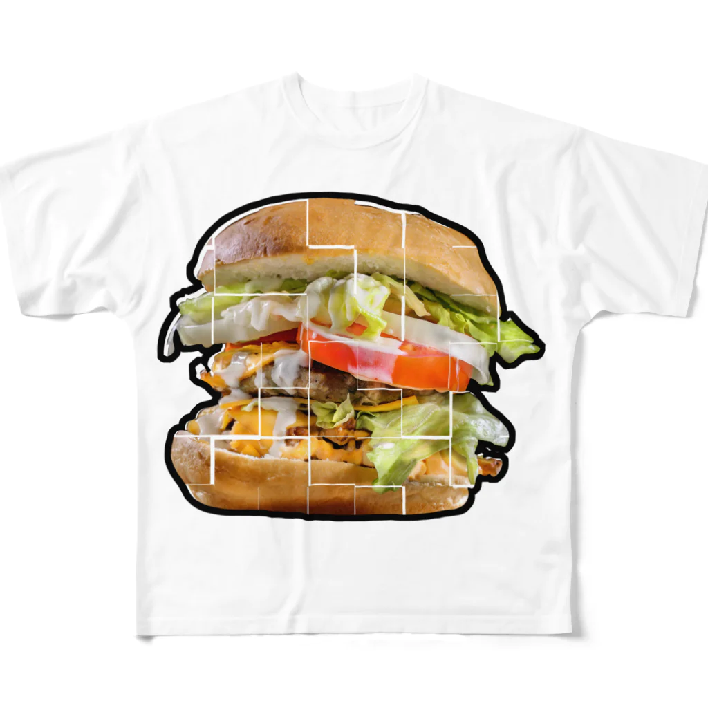 PuRiHaのハンバーガー２ フルグラフィックTシャツ