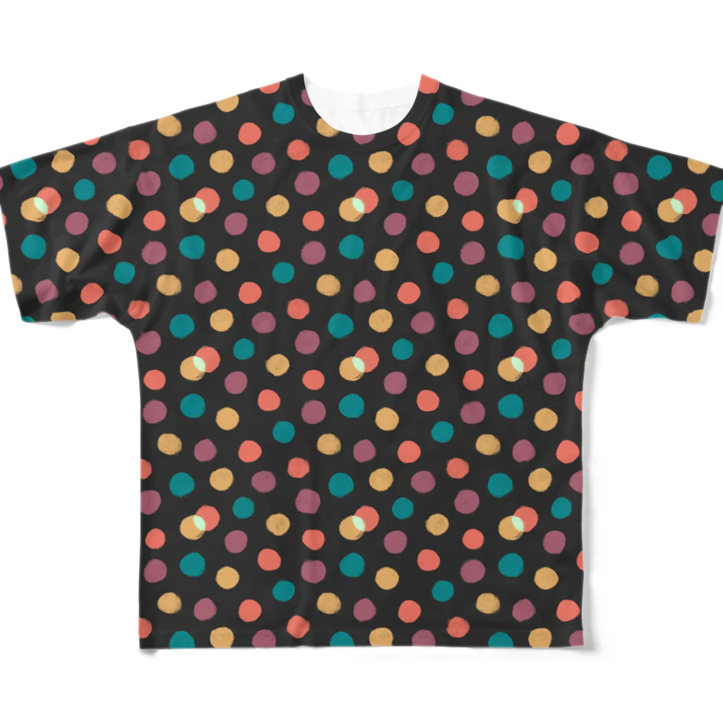 IZANAMI by Akane Yabushitaの点と点のあいだ（Find Your Sweet Spot） - 黒 All-Over Print T-Shirt