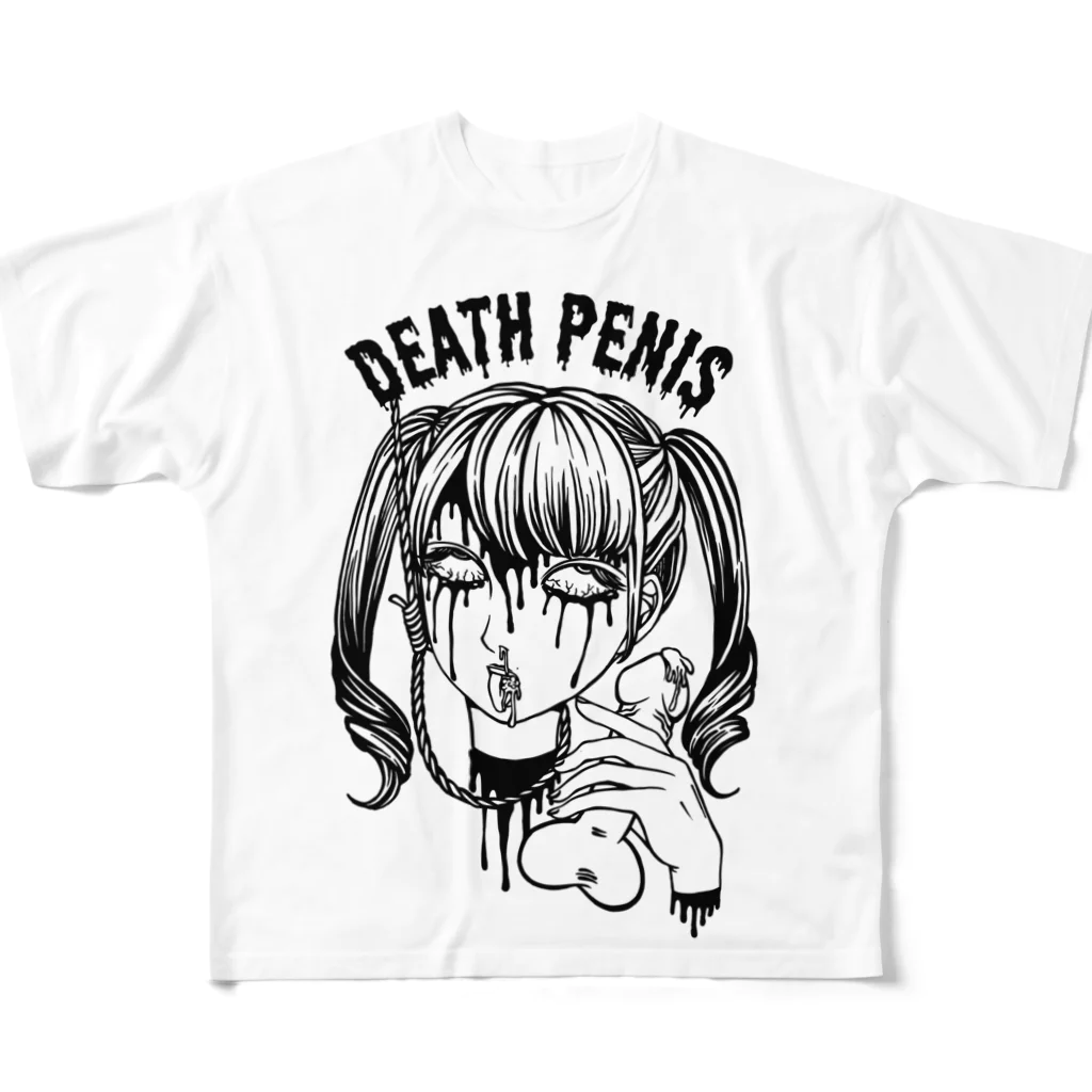 地下5Fアイドルソングライター美広まりなの2017年DEATH PEN*S Tシャツ(黒デザイン) フルグラフィックTシャツ