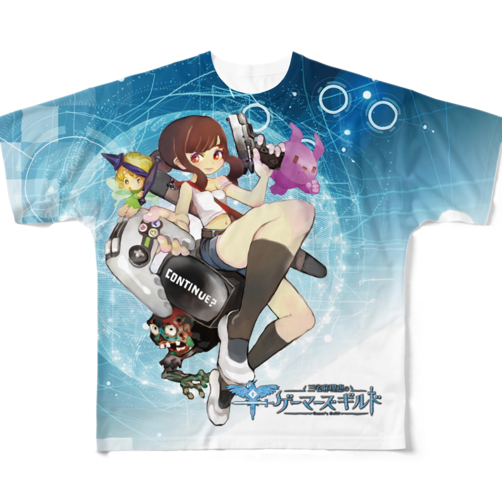 まりえGGの露店（ﾌﾙｸﾞﾗT/ﾏｽｸu）@wisの姫フルグラTシャツ〜従者を添えて〜 All-Over Print T-Shirt