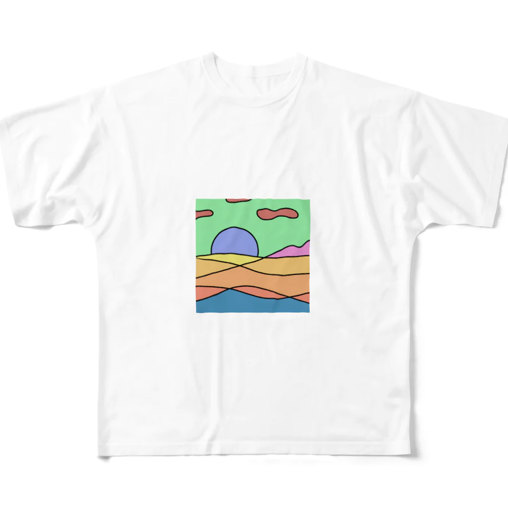 AKANEartの背景 フルグラフィックTシャツ