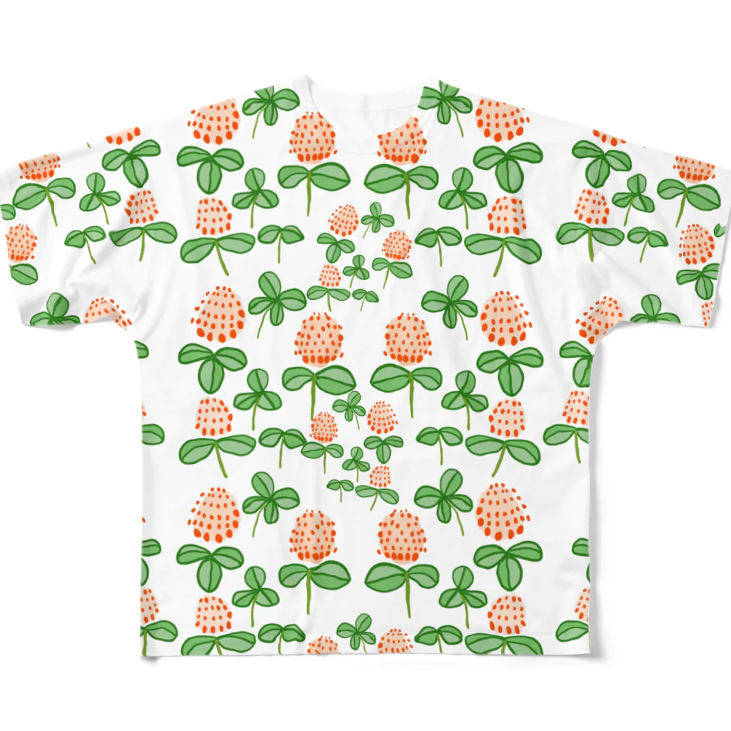 ツムグ雑貨店のアカツメクサ All-Over Print T-Shirt