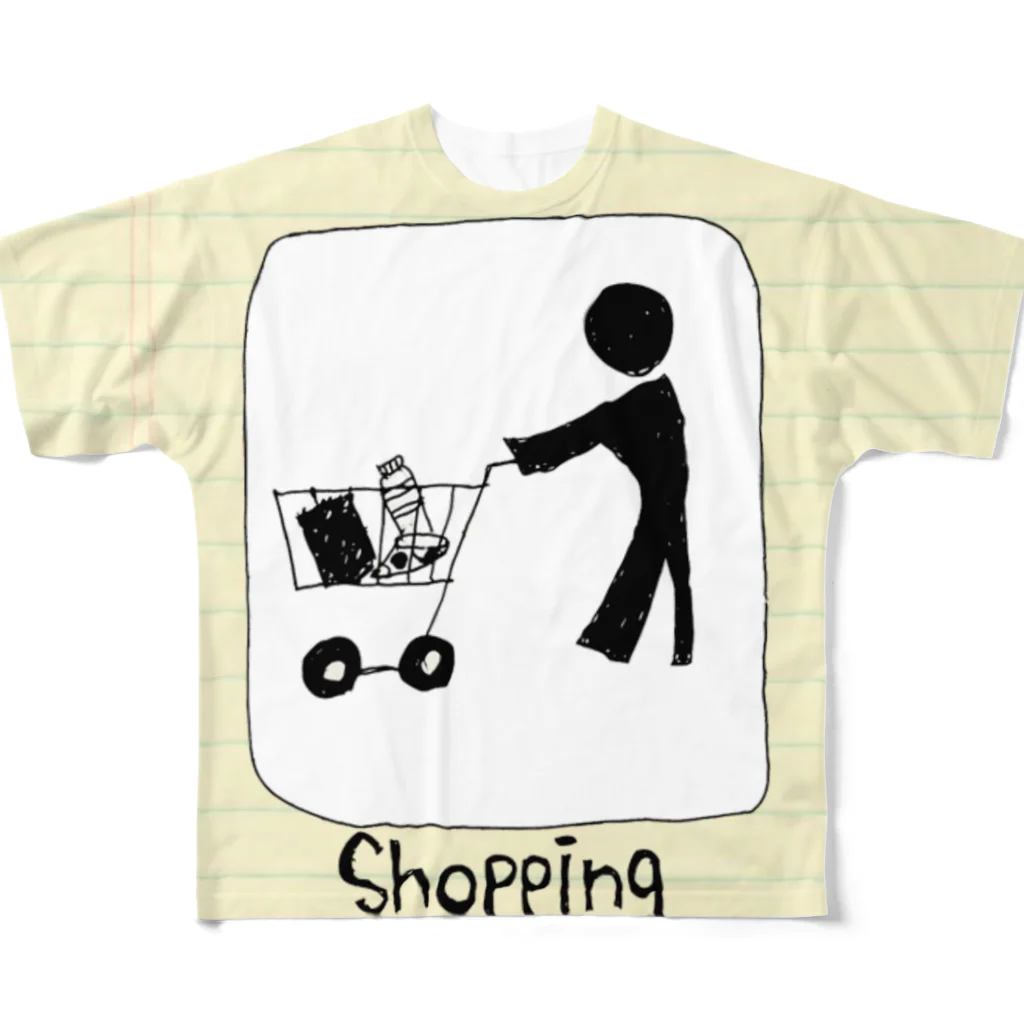 dejiry lifeのゴーショッピング フルグラフィックTシャツ