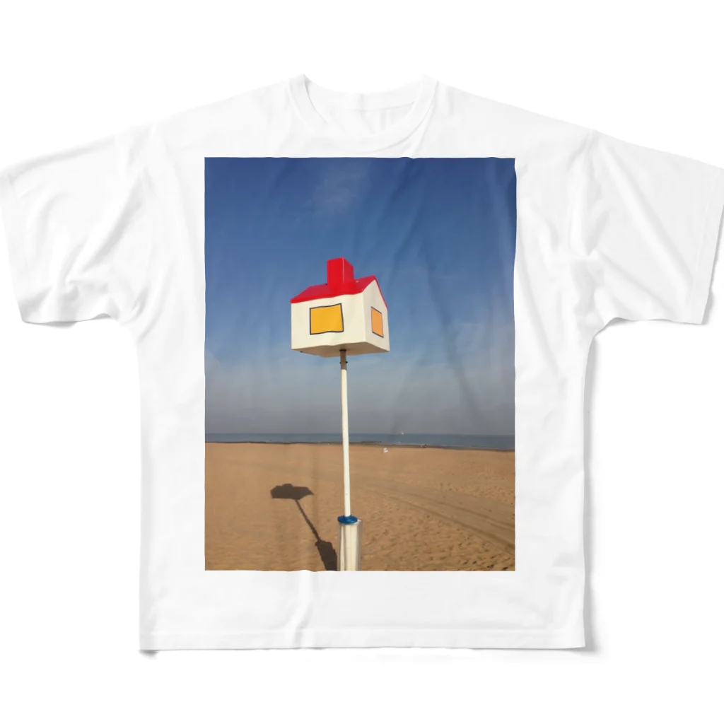 たつのおしごとのPost on the beach フルグラフィックTシャツ