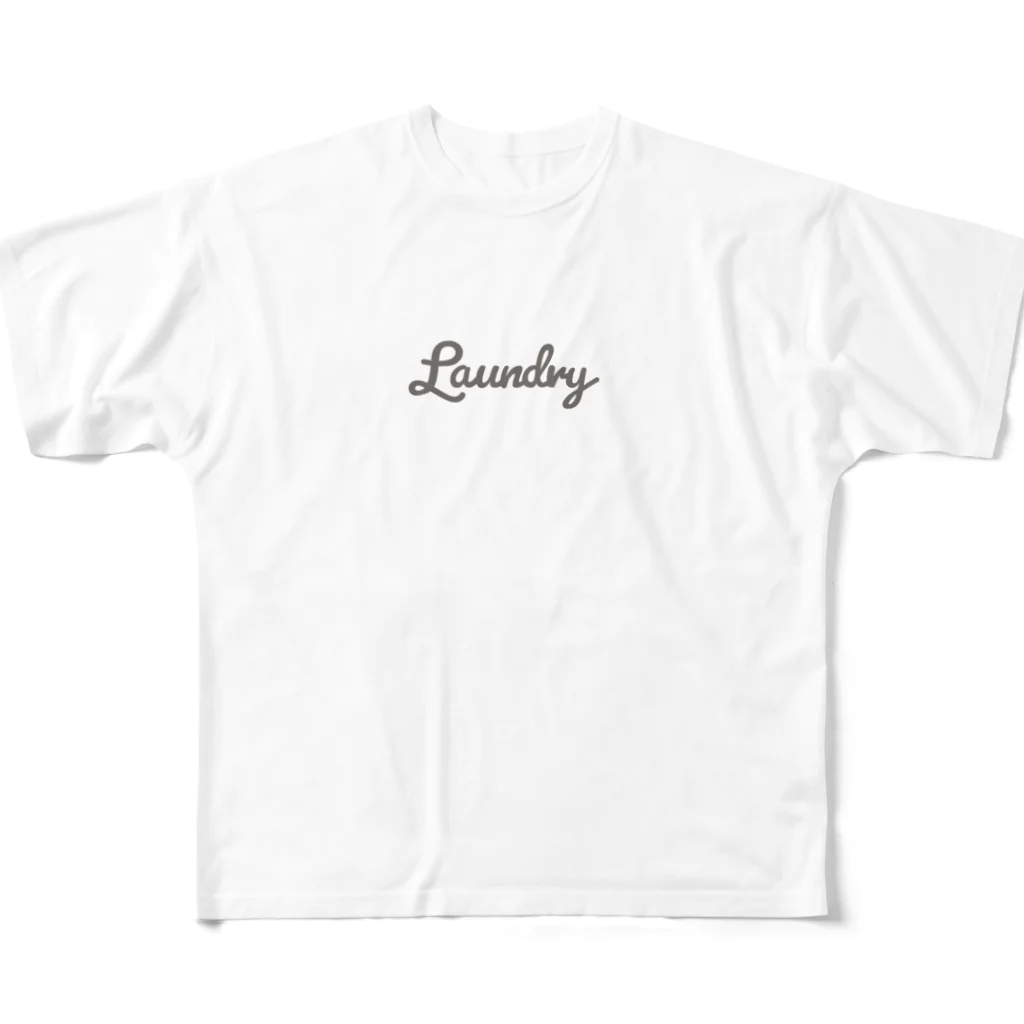 papiko くまさんの【裏表】ランドリーくまさん 洗濯表示 All-Over Print T-Shirt