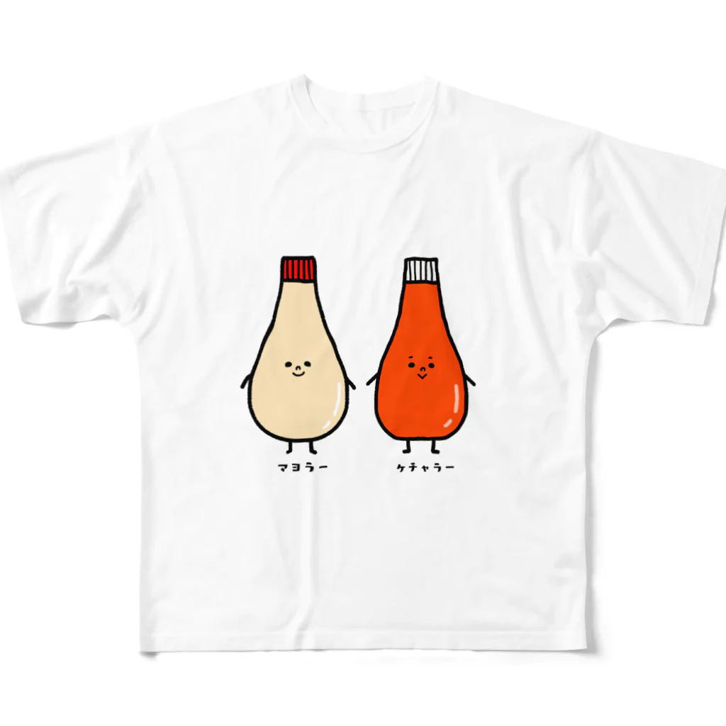 もちぱっちのケチャラーさんマヨラーさん All-Over Print T-Shirt