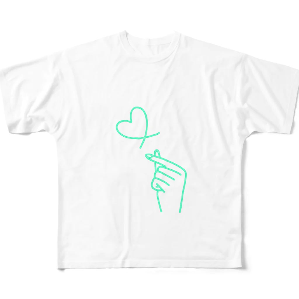 らくがきクオリティのmint green lover フルグラフィックTシャツ