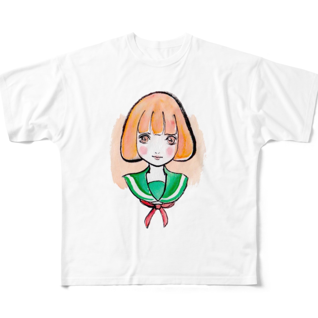 おかっぱの女の子 Watanabe Wtnbjg のフルグラフィックtシャツ通販 Suzuri スズリ