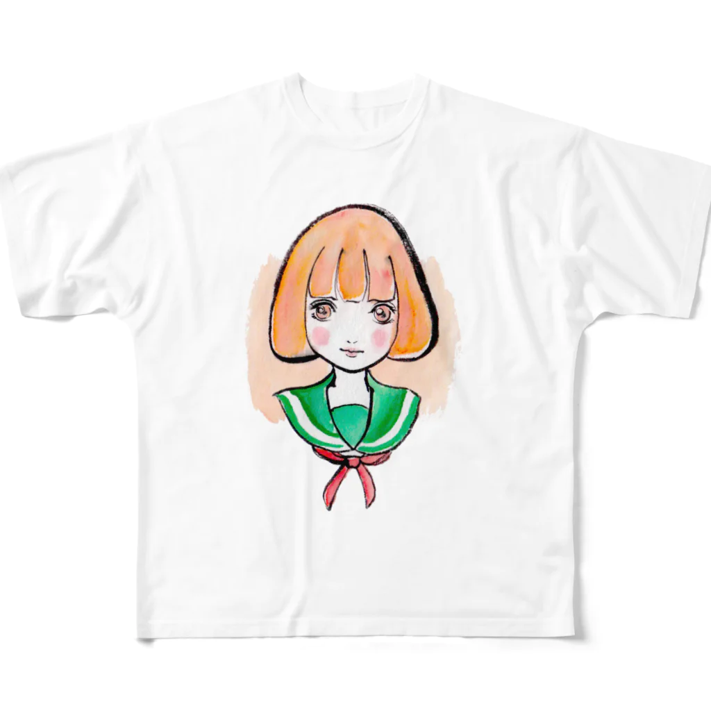 Watanabeのおかっぱの女の子 All-Over Print T-Shirt