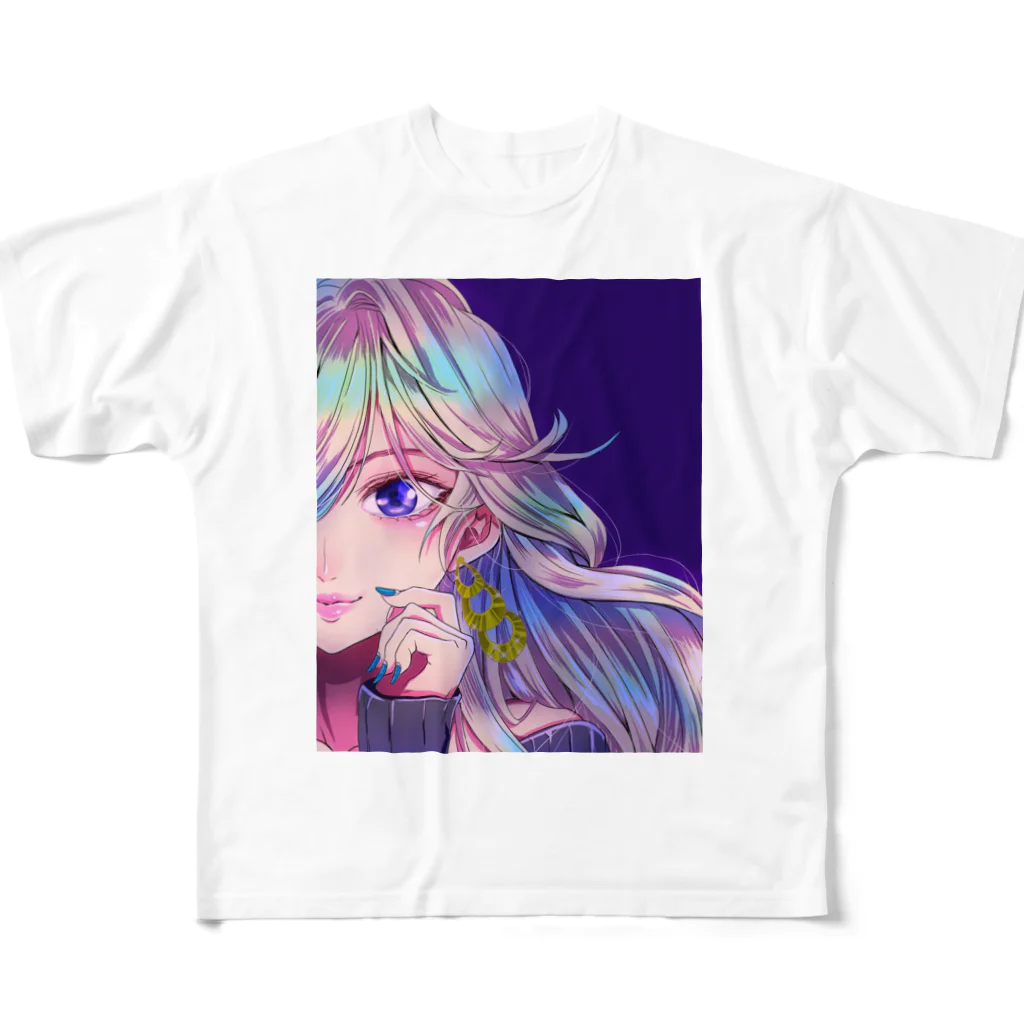 土踏マズ。のギャルちゃん フルグラフィックTシャツ