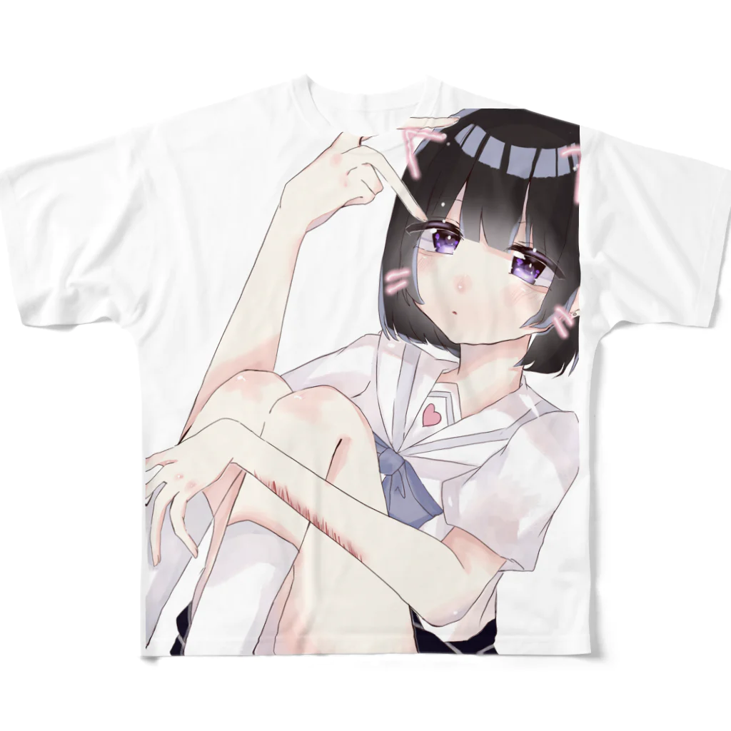 42階から目薬ちゃんのにゃん フルグラフィックTシャツ