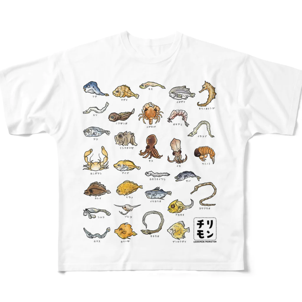 mincruのチリモン図鑑 フルグラフィックTシャツ