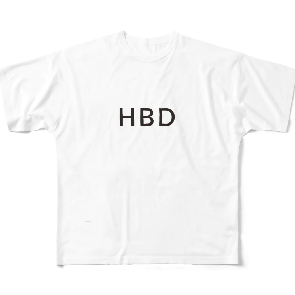 VVWORDSのさりげないハピバ・HAPPYBIRTHDAY All-Over Print T-Shirt