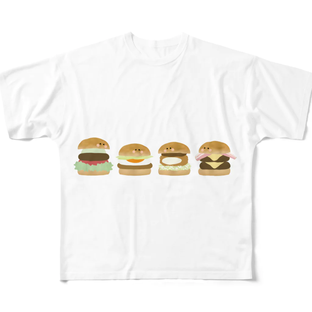 cotton-berry-pancakeのなかよしバーガーちゃん All-Over Print T-Shirt