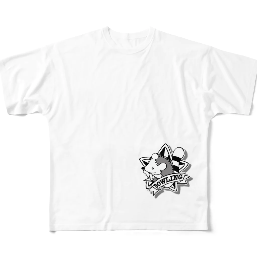 亞猫文化堂のハリネズミのココちゃんボーリング フルグラフィックTシャツ