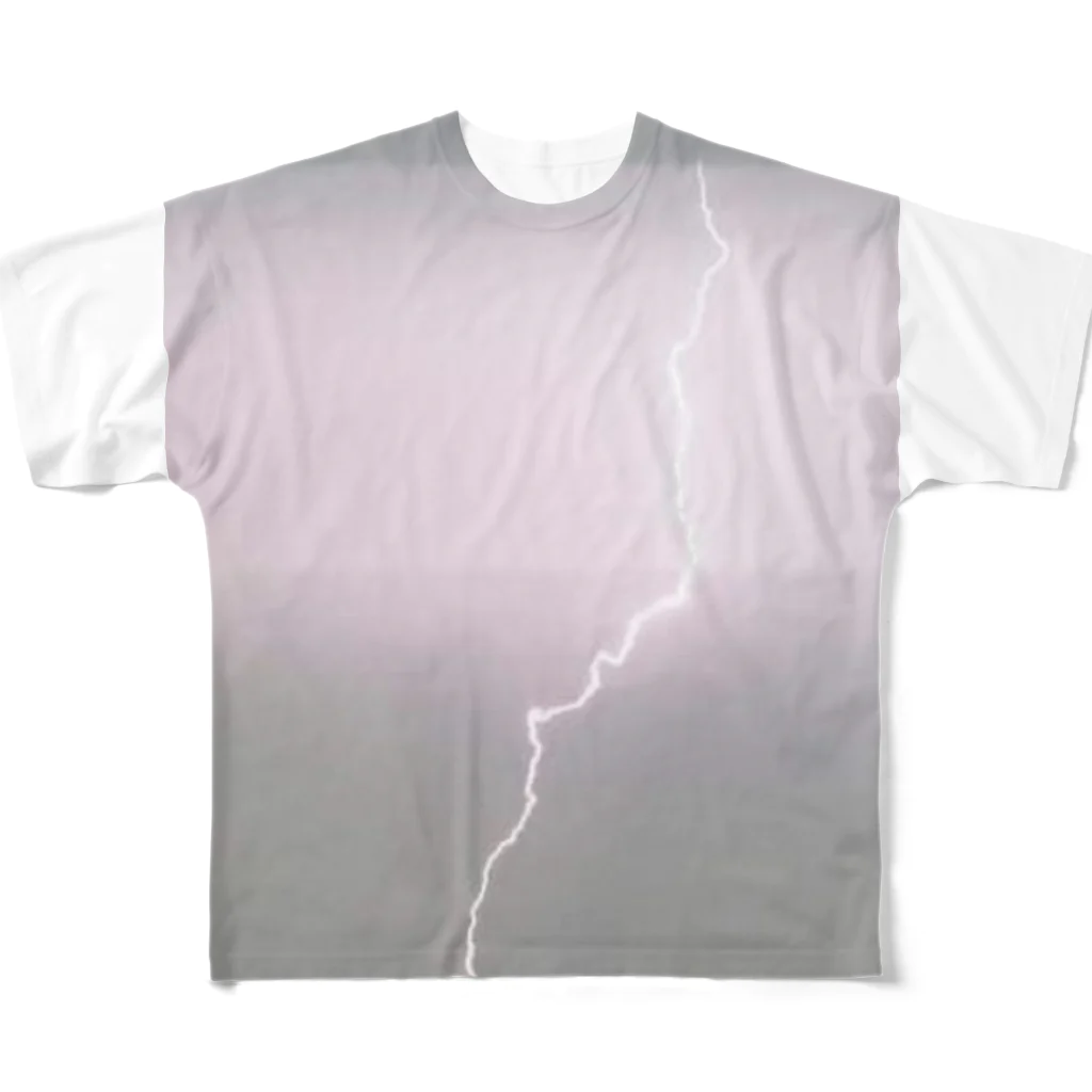 F.t cocoの稲妻ロック フルグラフィックTシャツ