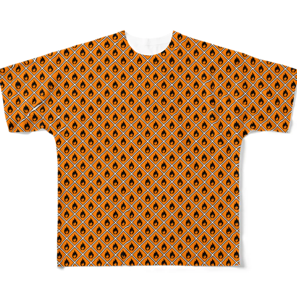 Miyanomae Manufacturingの炎上柄 All-Over Print T-Shirt