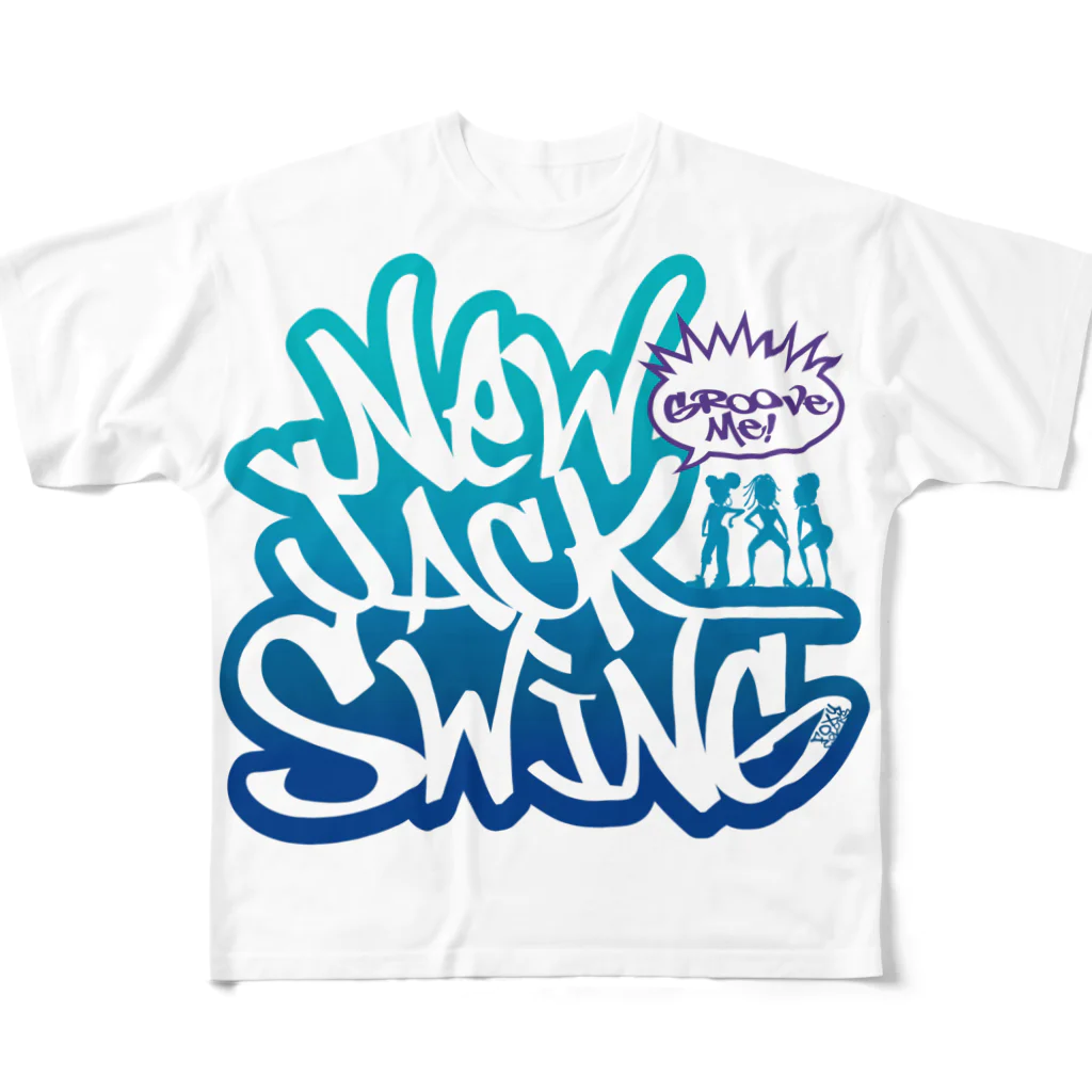 FOXY COLORSのNew Jack Swing blue  All-Over Print T-Shirt