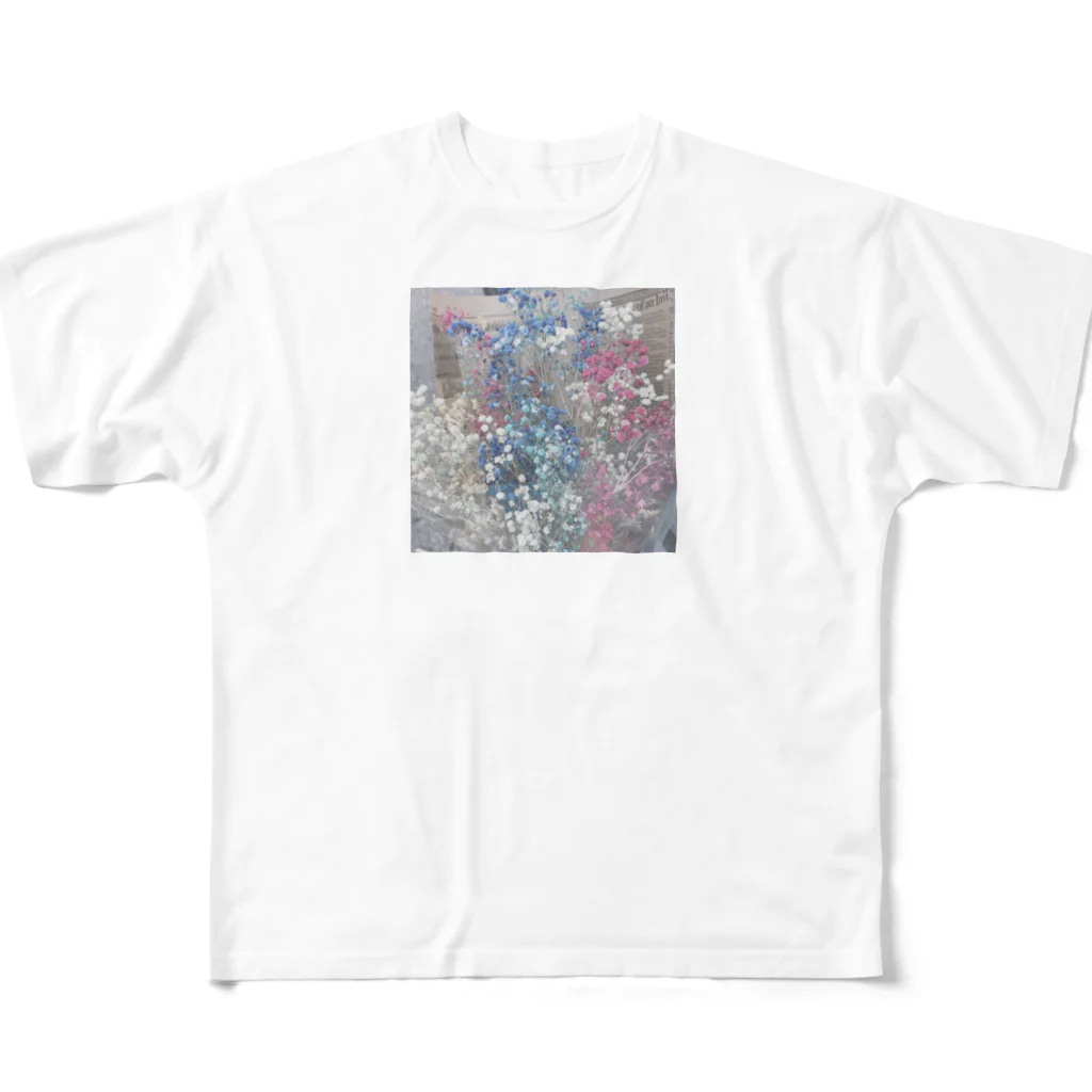  lealeamintのドライフラワー フルグラフィックTシャツ