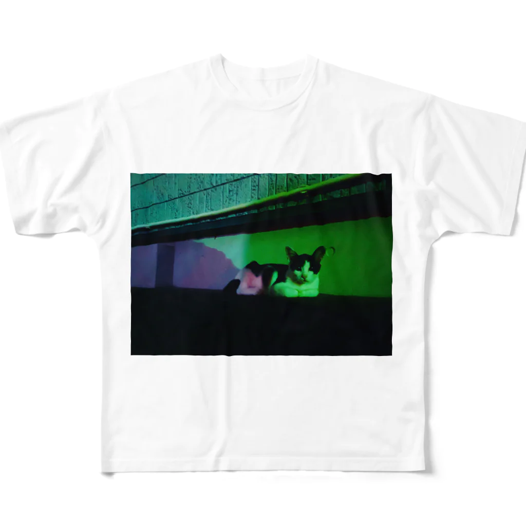 クドームーンのまどろむ野良猫（にゃーすけのこども） All-Over Print T-Shirt