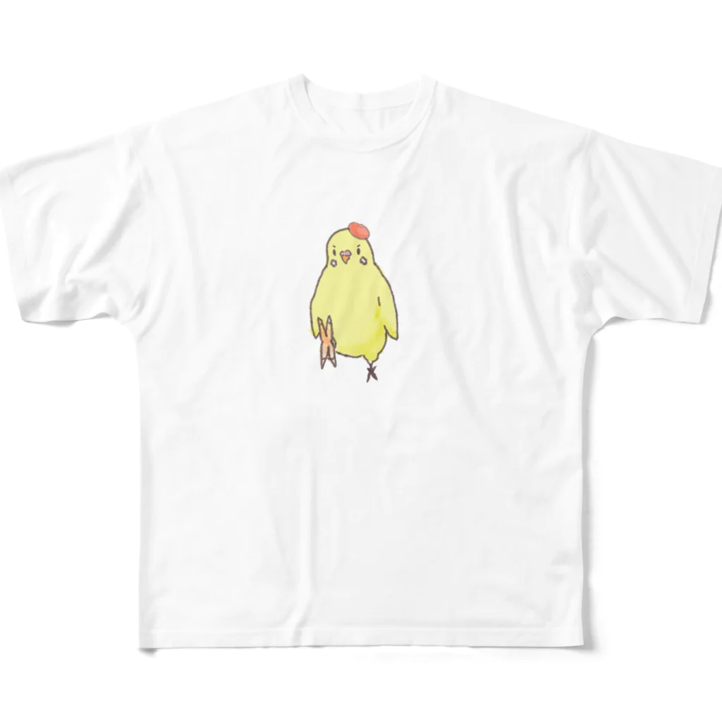 小鳥のほっぺのピヨちゃんキック All-Over Print T-Shirt