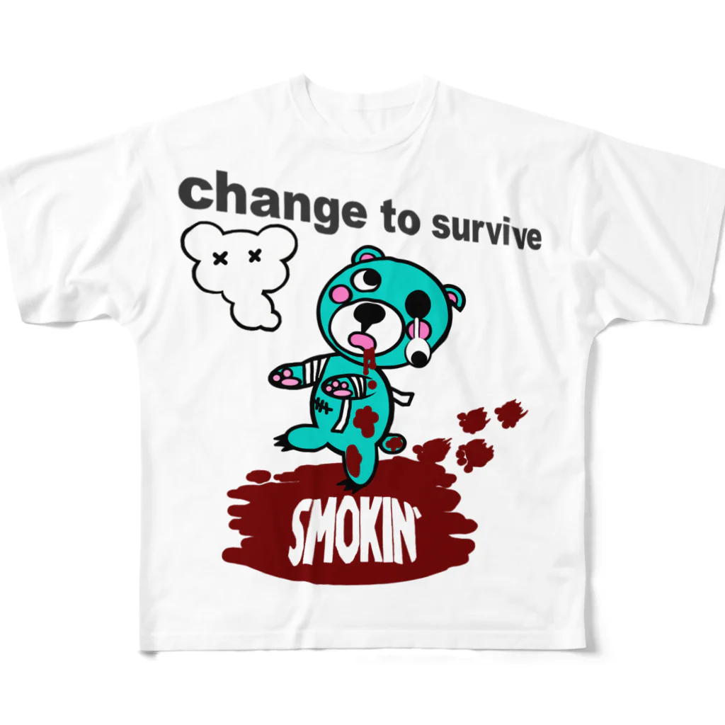 オリジナルデザインTシャツ　SMOKIN'のモクモックマゾンビ チョコミント All-Over Print T-Shirt