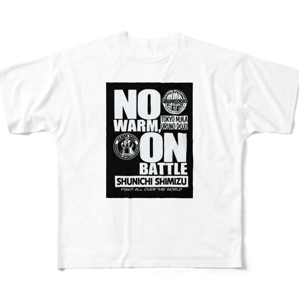 TeamSOSの雑貨屋さんのNO WARM,ON BATTLE フルグラフィックTシャツ