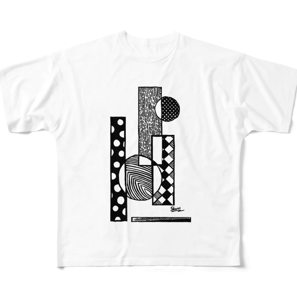 しゅな@パピルグラファーのモノクローム All-Over Print T-Shirt