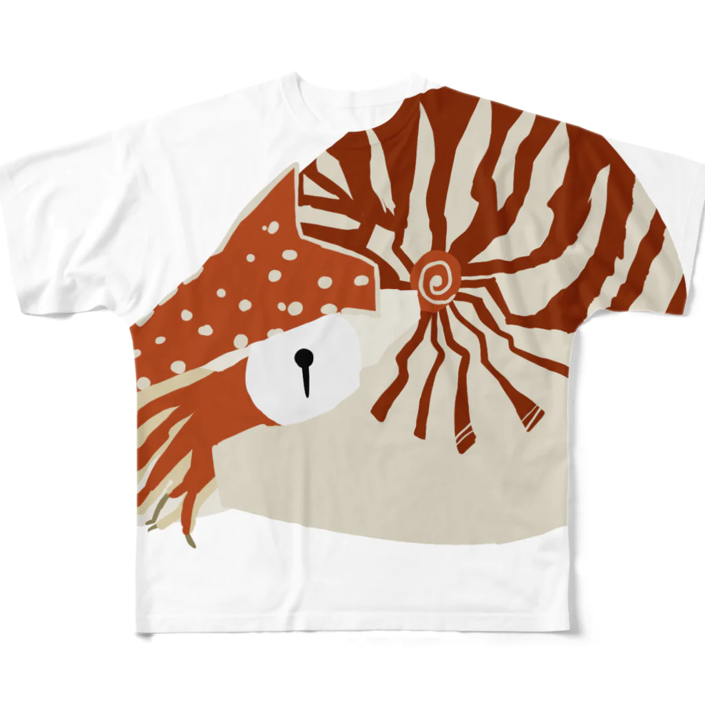 骨犬工房のオウムガイ All-Over Print T-Shirt