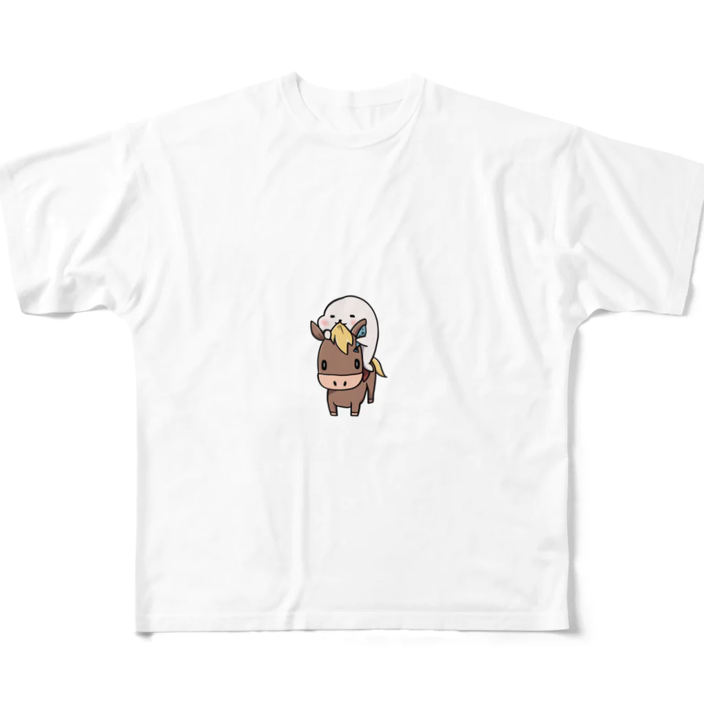 玉嶋亮 競馬の教科書 著者のたまちゃん フルグラフィックTシャツ