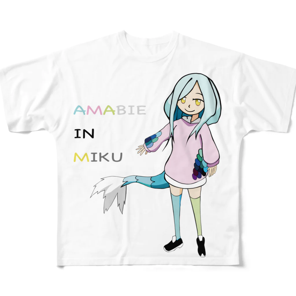 MiraiのAMABIE IN MIKU フルグラフィックTシャツ