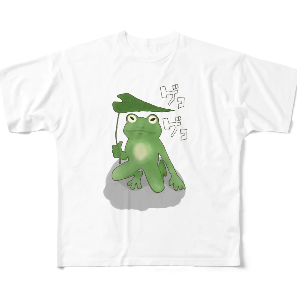 pama’s shopのげこげこカエル フルグラフィックTシャツ