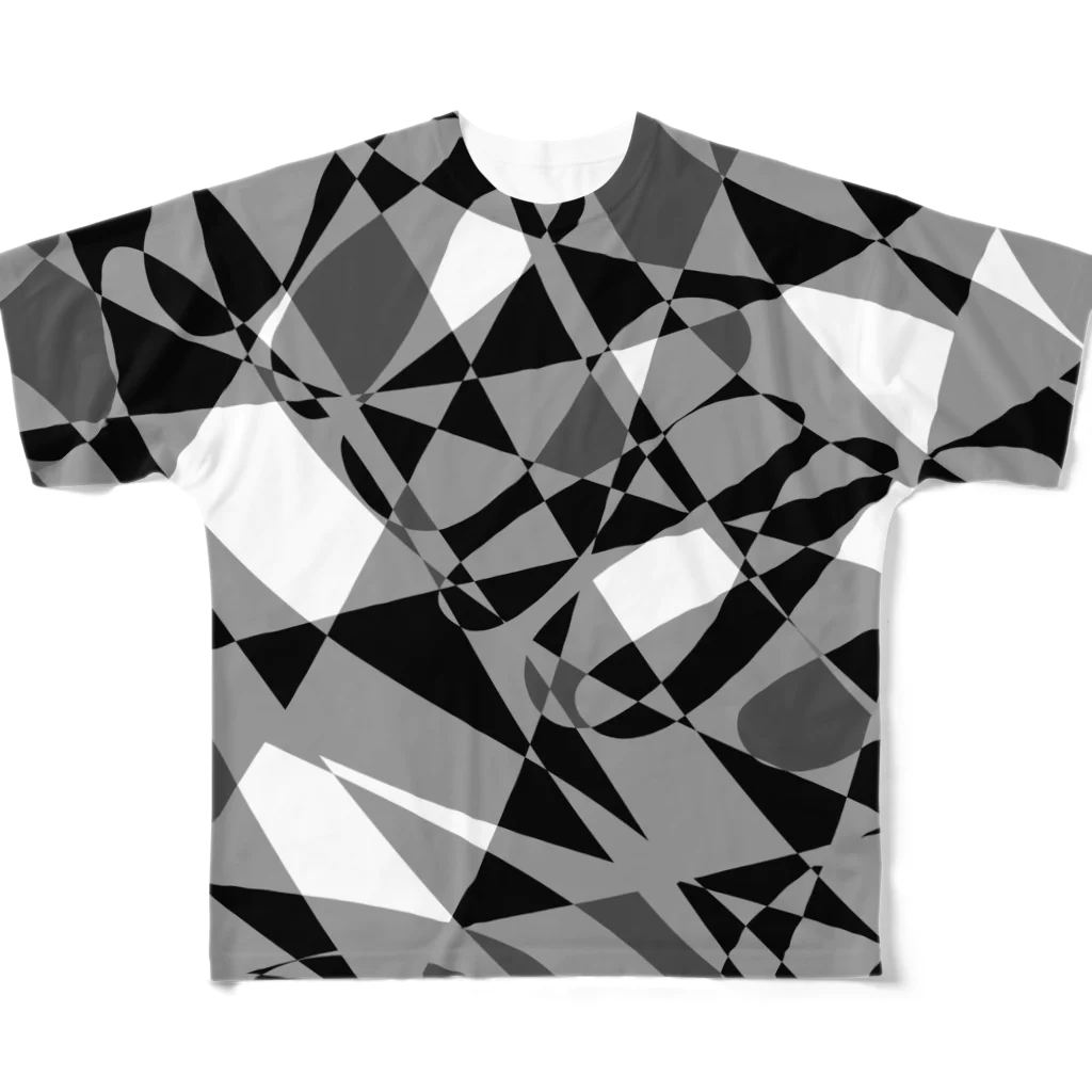 ハヤシ屋のモノクロ自由形-3 All-Over Print T-Shirt