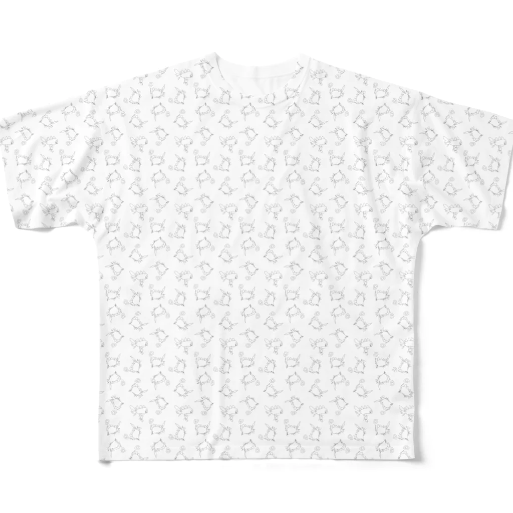 きょうりゅうしきのお茶が飲みたい恐竜 All-Over Print T-Shirt