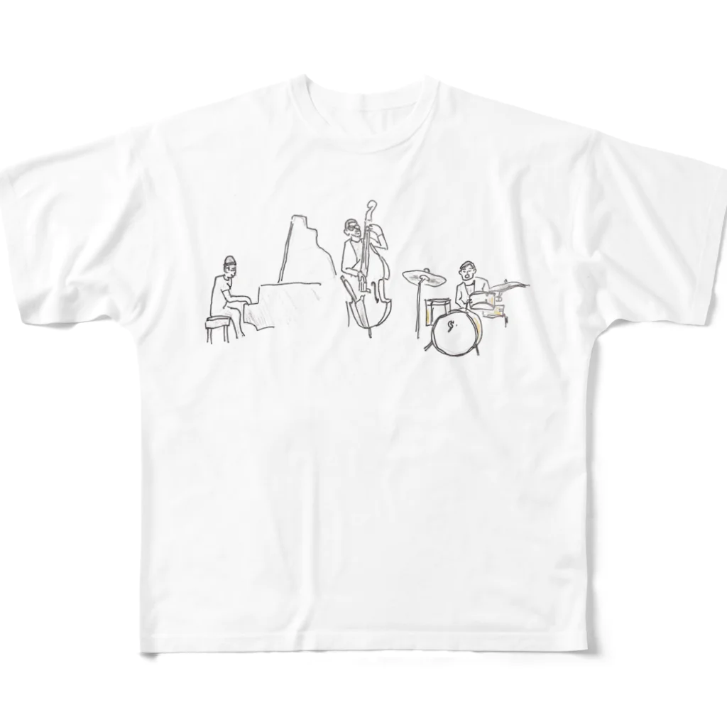 池袋西口風俗街のジャズトリオ フルグラフィックTシャツ