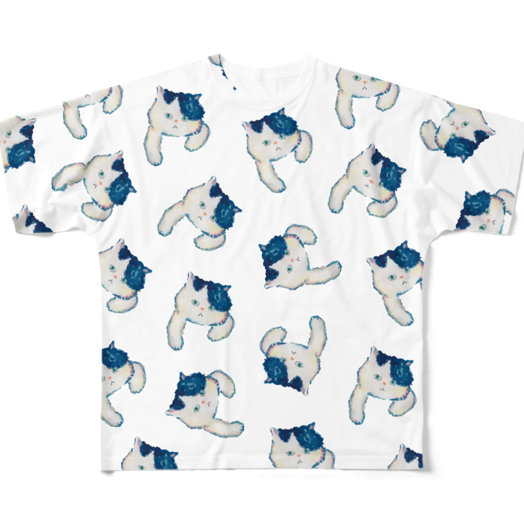 んぱのもりの猫　しろ All-Over Print T-Shirt