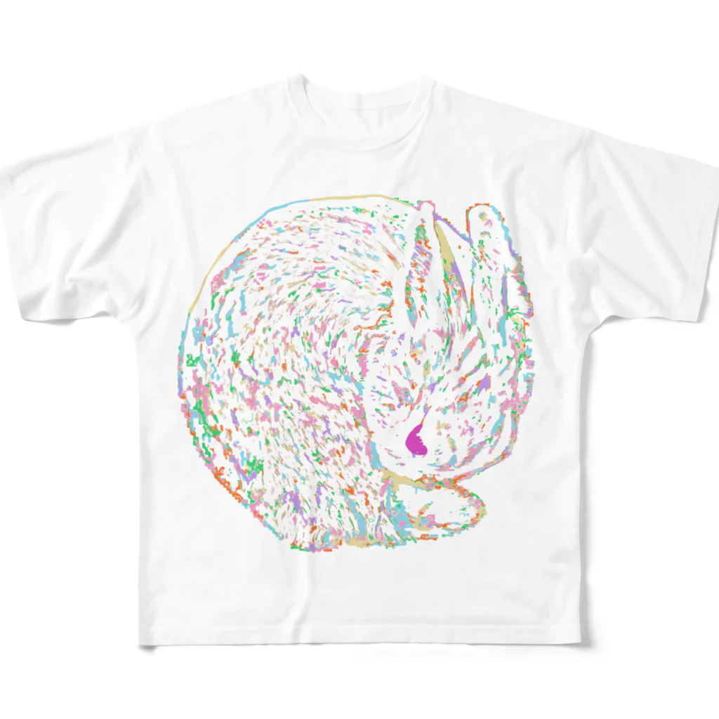 conis_storeのまんまるうさぎ 虹になる All-Over Print T-Shirt