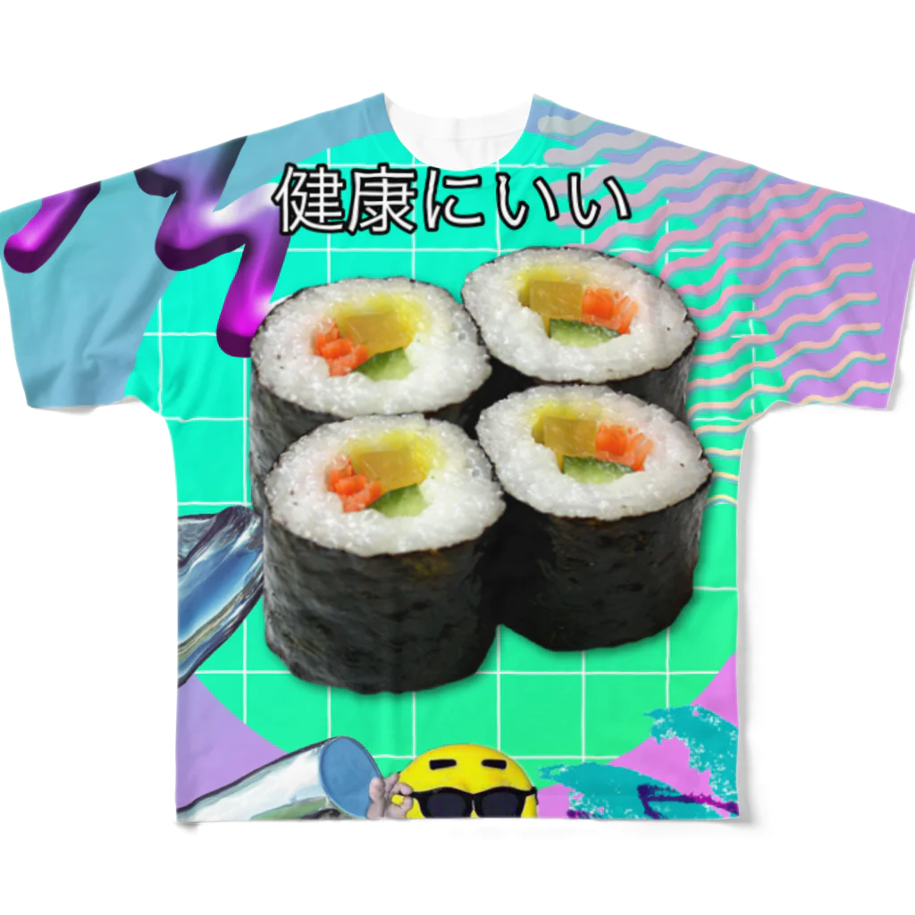 DEMUCHiN SHOPのHEALTHY OSUSHI フルグラフィックTシャツ