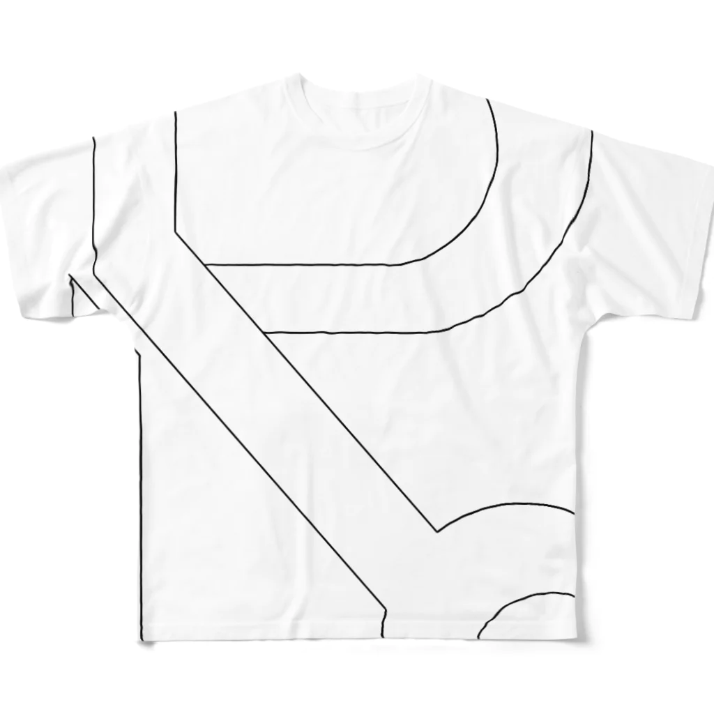 ロールメのRooマーク(線)Goods All-Over Print T-Shirt