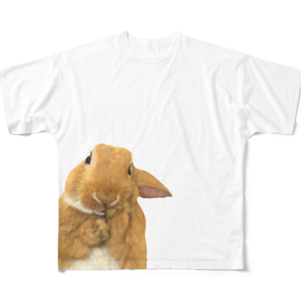 いきもの大好き！ほほえみフレンズのウサギのないしょ話 All-Over Print T-Shirt