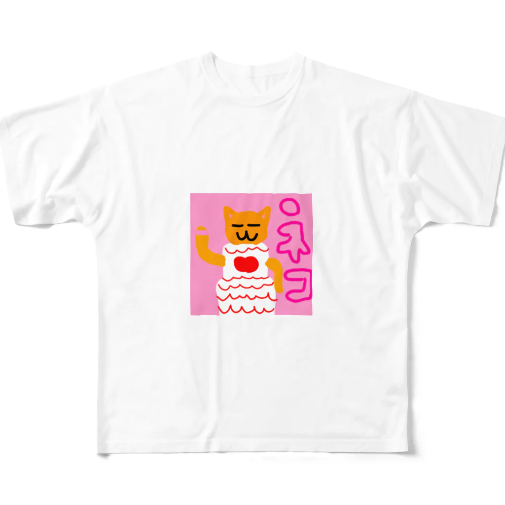 edamamedaisukiのドレスの猫 All-Over Print T-Shirt