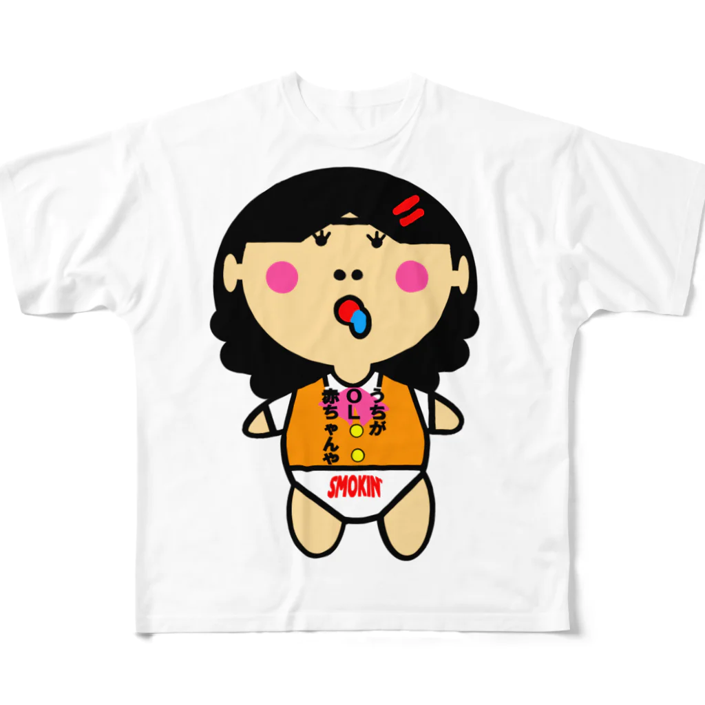 オリジナルデザインTシャツ　SMOKIN'のOL赤ちゃん フルグラフィックTシャツ