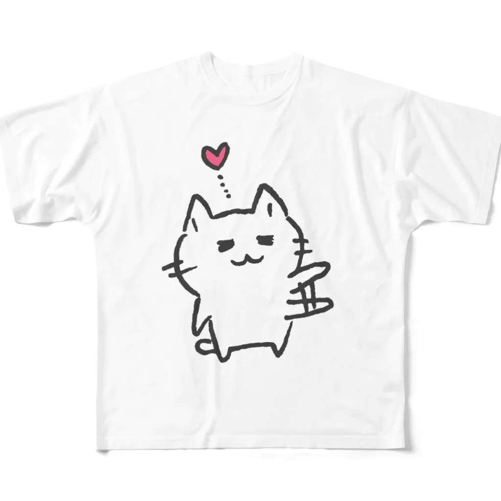 Luxia_hのザ シロネコ-II 풀그래픽 티셔츠